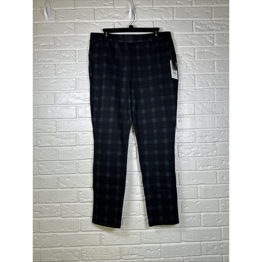 NWT Harvé Benard Plaid Pull On Pants Women's XL Slimming Stretch Career Pants